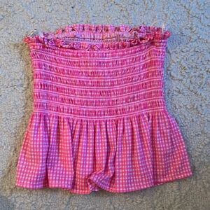 Lilly Pulitzer Pink Gingham Tube Top